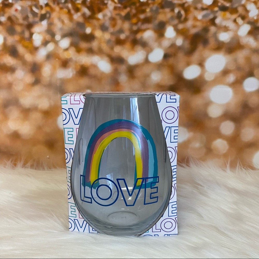 Prima Design Rainbow LOVE Design Stemless Wineglass
